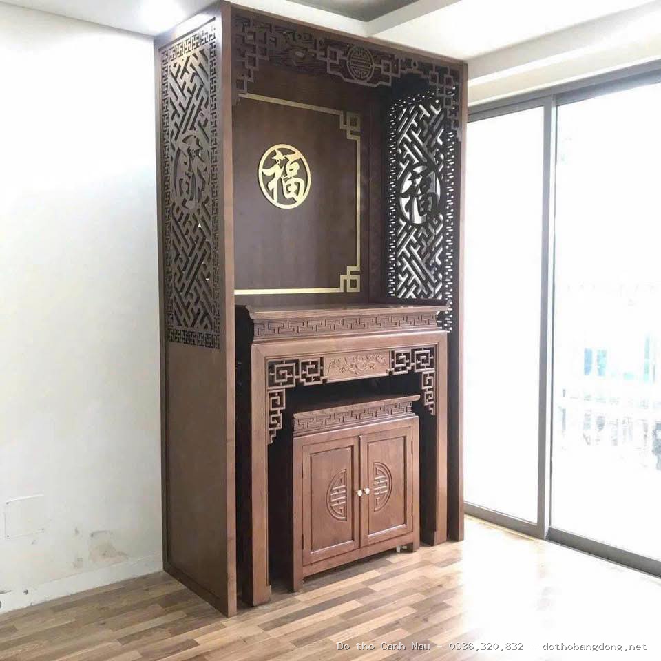 Bàn phật và gia tiên nội ngoại - Đồ thờ Sơn Vũ